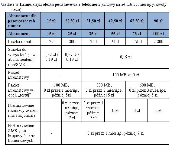 Oferta Plus "Oszczędzasz, Masz, Gadasz" dla firm