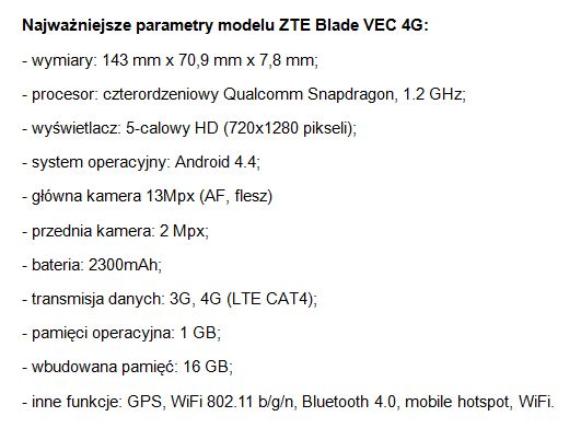 Smartfony ZTE Blade VEC 4G i ZTE Blade VEC 3G już w Polsce