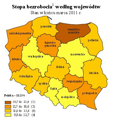 Bezrobocie w Polsce III 2011