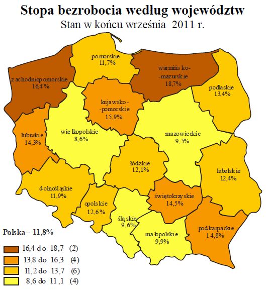 Bezrobocie w Polsce IX 2011