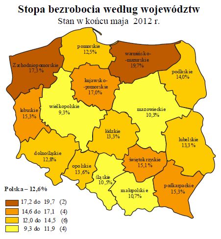 Bezrobocie w Polsce V 2012