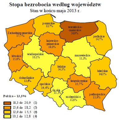 Bezrobocie w Polsce V 2013