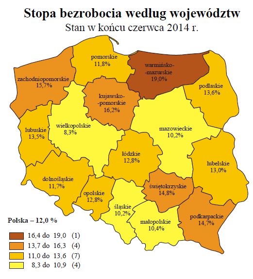 Bezrobocie w Polsce VI 2014