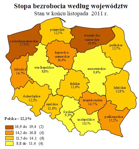 Bezrobocie w Polsce XI 2011