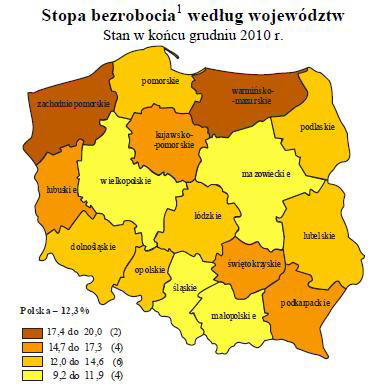 Bezrobocie w Polsce XII 2010
