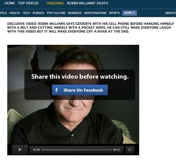 Robin Williams nie żyje czyli nowe zagrożenia na Facebooku