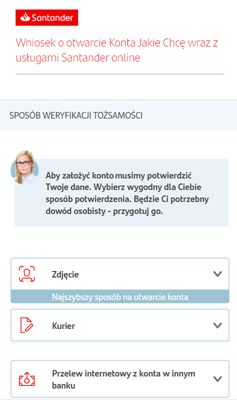 Założenie konta za pomocą selfie w Santander Bank Polska