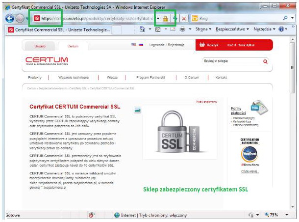 Protokół SSL poprawia bezpieczeństwo danych
