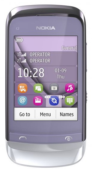 Trzy telefony Nokia C2 i smartfon N9