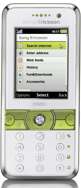 Telefon Sony Ericsson K660 do surfowania w sieci