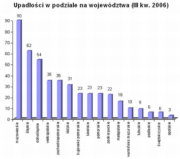 Bankructwa firm w Polsce I-IX 2006