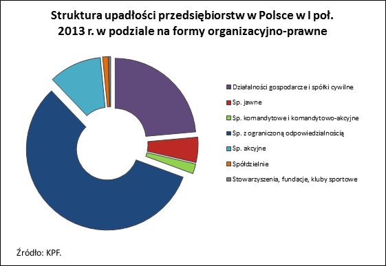 Upadłości polskich firm w I połowie 2013 r.