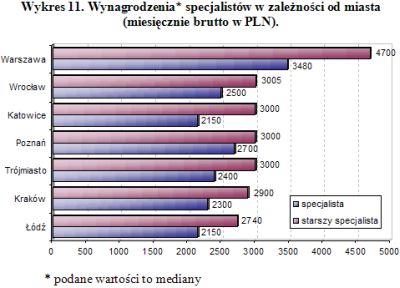 Wynagrodzenia specjalistów w 2004 r.