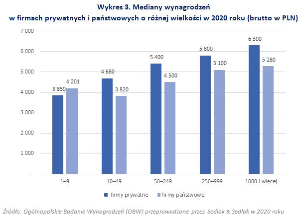 Wynagrodzenia w firmach prywatnych i państwowych w 2020 roku