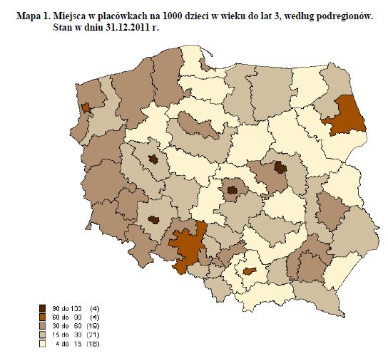 Żłobki i kluby dziecięce w Polsce 2011