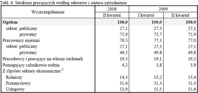 Aktywność ekonomiczna ludności IV-VI 2009