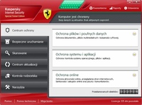 Kaspersky Internet Security Special Ferrari Edition - okno główne