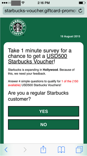 Starbucks prosi o wypełnienie ankiety? To pułapka