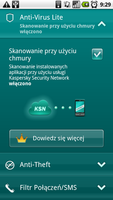 Kaspersky Mobile Security Lite - opcje