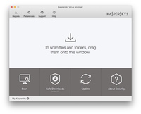 Kaspersky Virus Scanner for Mac - okno główne