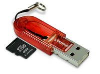 Kingston USB microSD Reader (Red) + 2GB microSD Card