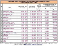 TOP20 grup witryn i witryn niezgrupowanych objętych audytem site-centric wg miesięcznego czasu