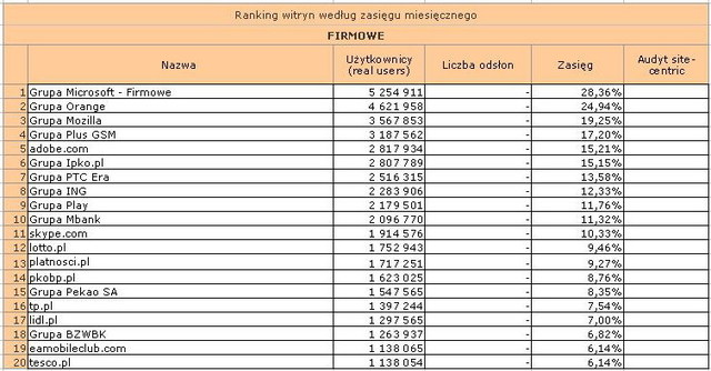 Megapanel: serwisy tematyczne II 2011