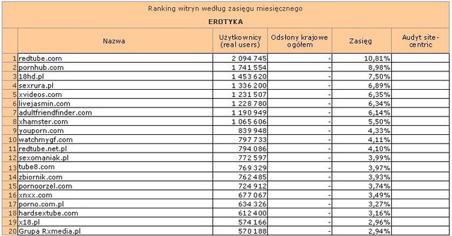 Megapanel: serwisy tematyczne III 2012