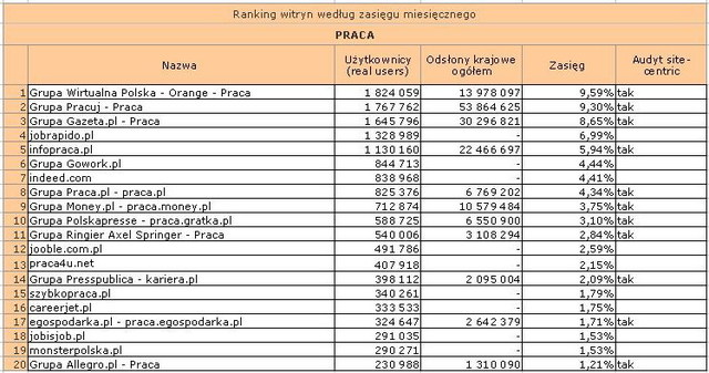 Megapanel: serwisy tematyczne IV 2011