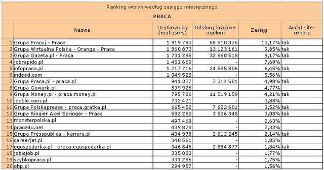 Megapanel: serwisy tematyczne V 2011