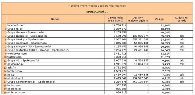 Megapanel: serwisy tematyczne V 2013