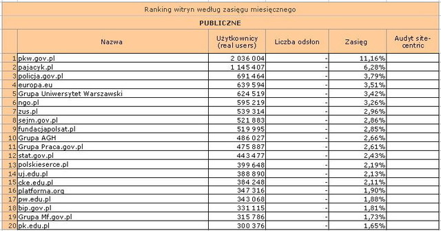 Megapanel: serwisy tematyczne XI 2010