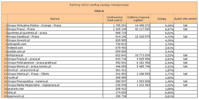 Megapanel: serwisy tematyczne XII 2012