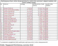 Ranking grup witryn i witryn niezgrupowanych objętych audytem site-centric wg zasięgu, VI 2010