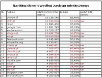 Ranking domen wg zasięgu miesięcznego, XI 2010