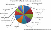 Liczba spółek na NewConnect w ujęciu sektorowym
