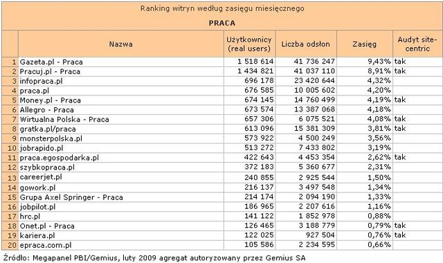 Megapanel: serwisy tematyczne II 2009