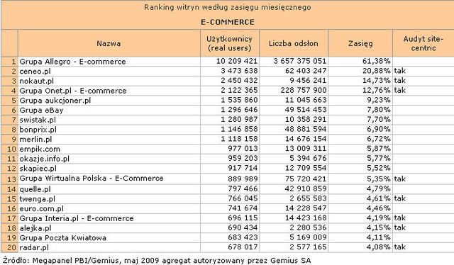 Megapanel: serwisy tematyczne V 2009