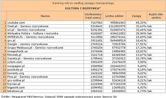 Megapanel: serwisy tematyczne XI 2008