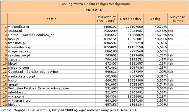 Megapanel: serwisy tematyczne XI 2008