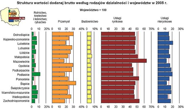 GUS o PKB w rachunkach regionalnych 2005
