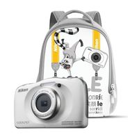 Nikon Coolpix biały z plecakiem
