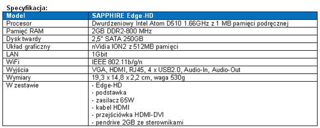 SAPPHIRE Edge-HD - mini PC