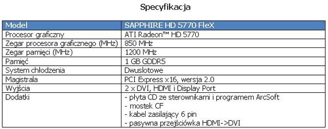Karta graficzna SAPPHIRE HD 5770 FleX