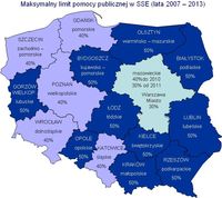 Maksymalny limit pomocy publicznej w SSE (lata 2007 – 2013)