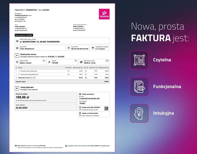 Nowa faktura TAURON i oferta Tanie Godziny - sprawdź najważniejsze zmiany