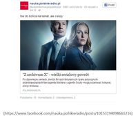 Post na profilu nauka.polskieradio.pl