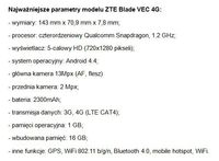 ZTE Blade VEC 4G - specyfikacja