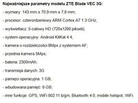 ZTE Blade VEC 3G - specyfikacja