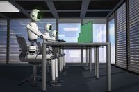 Roboty przy biurkach